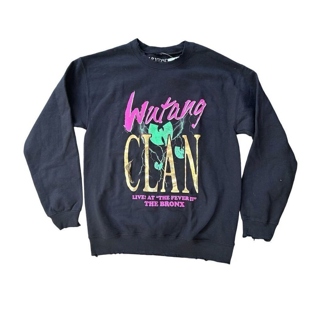 Wu-Tang Clan Crewneck Sweatshirt M Black Graphic Print Unisex‎ Pullover